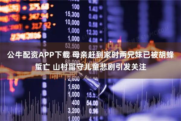 公牛配资APP下载 母亲赶到家时两兄妹已被胡蜂蜇亡 山村留守儿童悲剧引发关注
